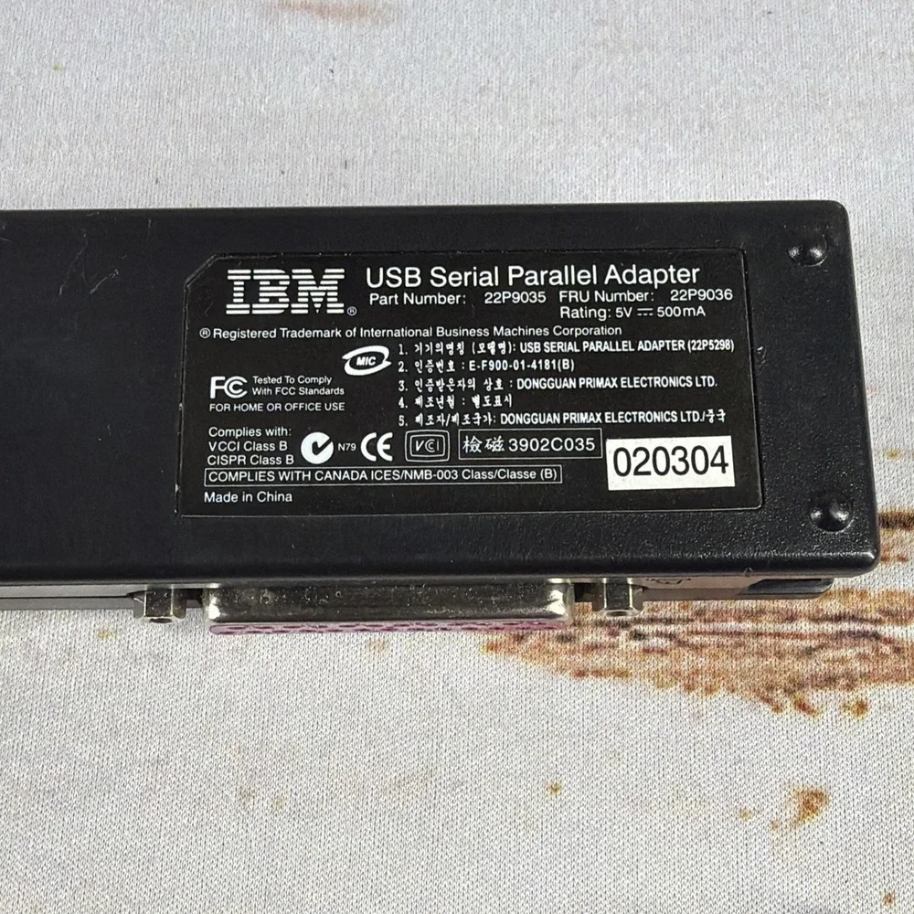 IBM USB to Serial Parallel Adapter Cable 22P9035 Genuine OEM